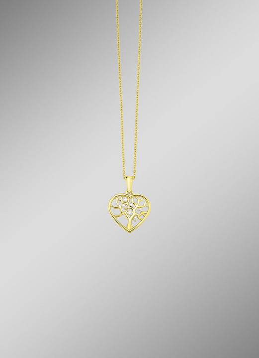 Anhänger - Vergoldeter Anhänger mit Zirkonia, in Farbe  Ansicht 1