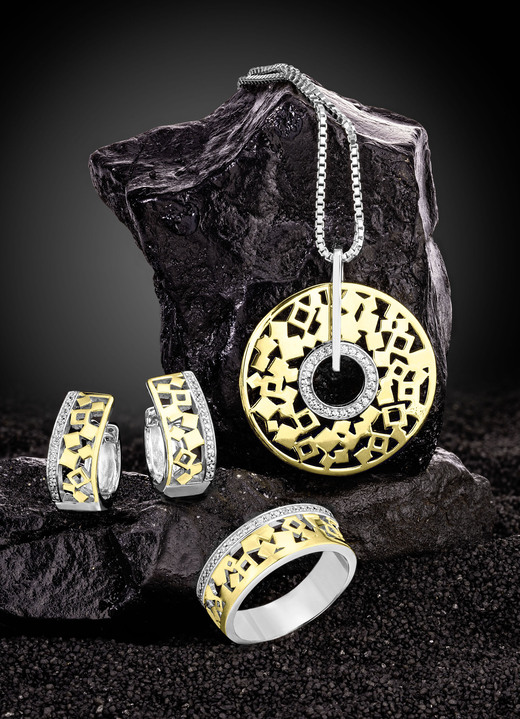 Ringe - Damenring in Bicolor mit Zirkonia, in Größe 160 bis 220, in Farbe  Ansicht 1