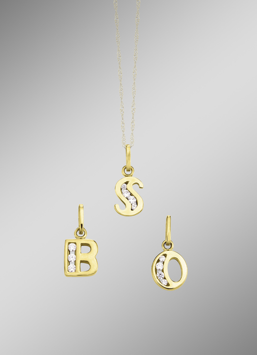 Schmuck & Uhren - Buchstabenanhänger aus edlem Gold, in Farbe , in Ausführung Buchstabe A Ansicht 1