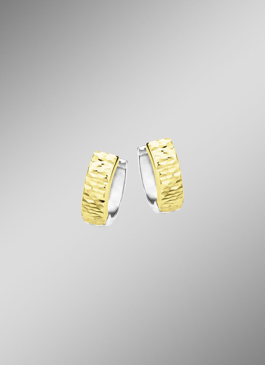 Schmuck & Uhren - Bicolor-Klappcreolen, in Farbe  Ansicht 1