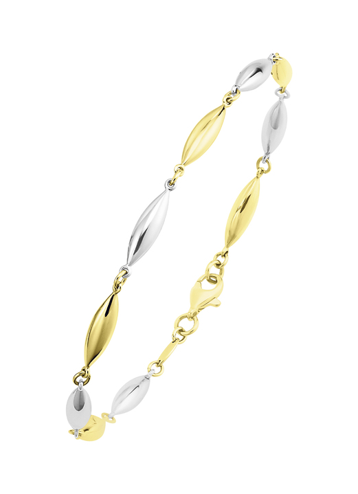 ohne Steine / mit Zirkonia - Hochwertiges Armband in Bicolor-, in Farbe  Ansicht 2