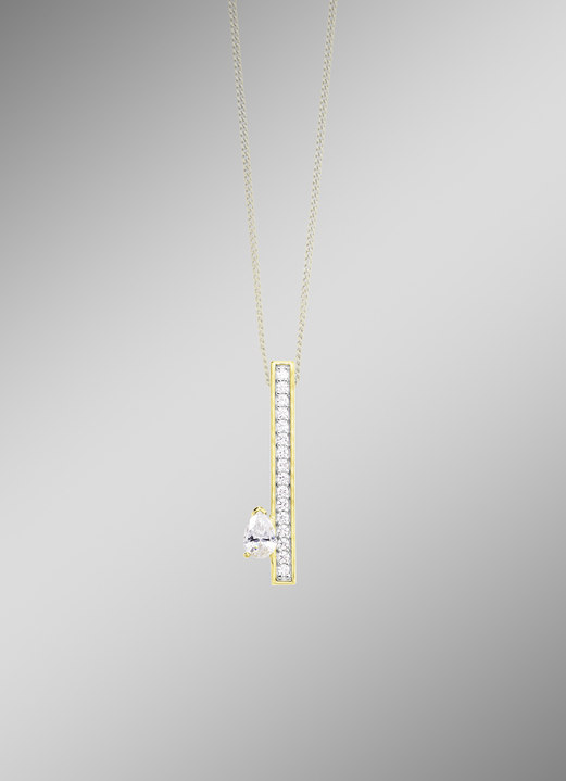 ohne Steine / mit Zirkonia - Interessanter Anhänger mit Zirkonia, in Farbe  Ansicht 1