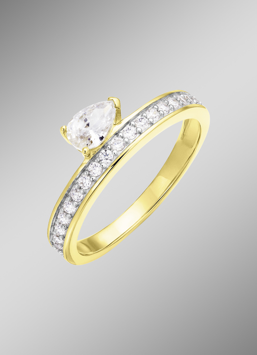 ohne Steine / mit Zirkonia - Interessanter Damenring mit Zirkonia, in Größe 160 bis 220, in Farbe  Ansicht 1