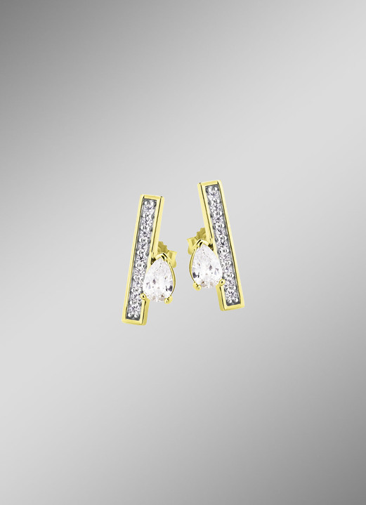 Schmuck & Uhren - Interessante Ohrstecker mit Zirkonia, in Farbe  Ansicht 1