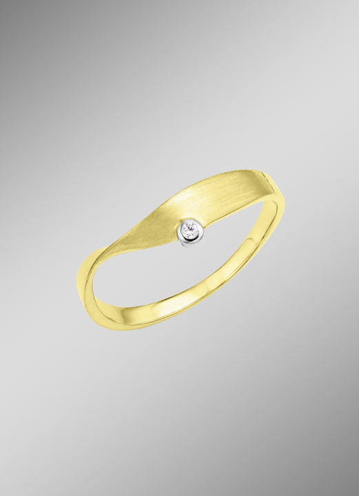 ohne Steine / mit Zirkonia - Geschmackvoller Damenring in Bicolor, in Größe 160 bis 220, in Farbe  Ansicht 2