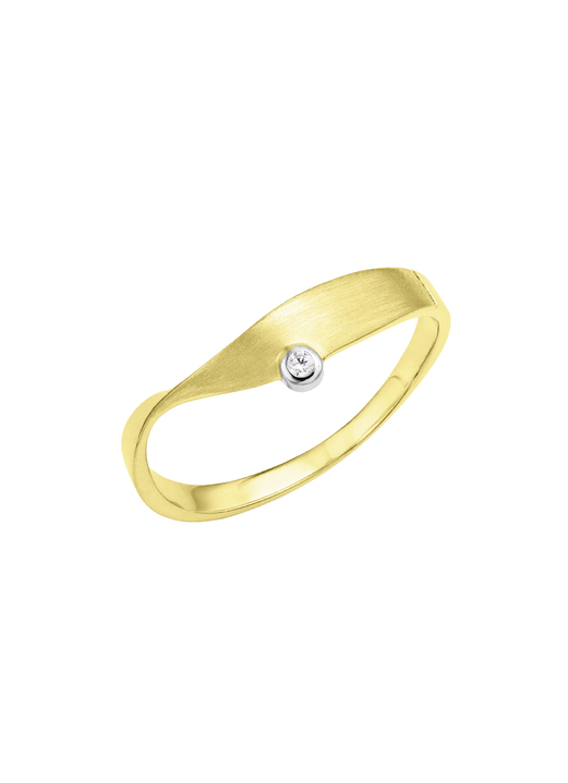 ohne Steine / mit Zirkonia - Geschmackvoller Damenring in Bicolor, in Größe 160 bis 220, in Farbe  Ansicht 3