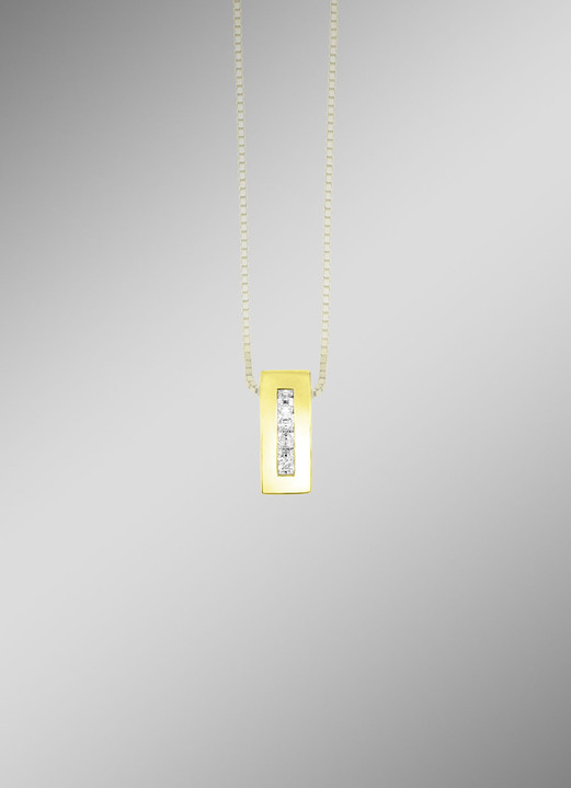 ohne Steine / mit Zirkonia -  Filigraner Anhänger, in Farbe  Ansicht 1