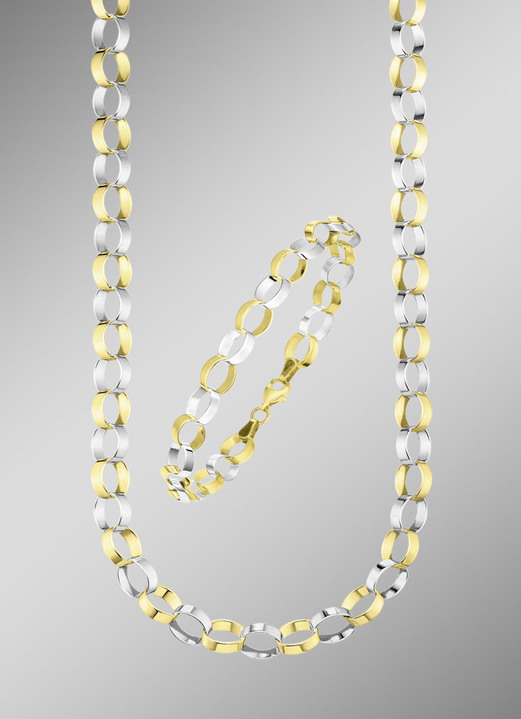 Schmuck & Uhren - Elegante und hochwertige Garnitur im Bicolor-Design, in Farbe , in Ausführung Armband, Länge 19 cm Ansicht 2