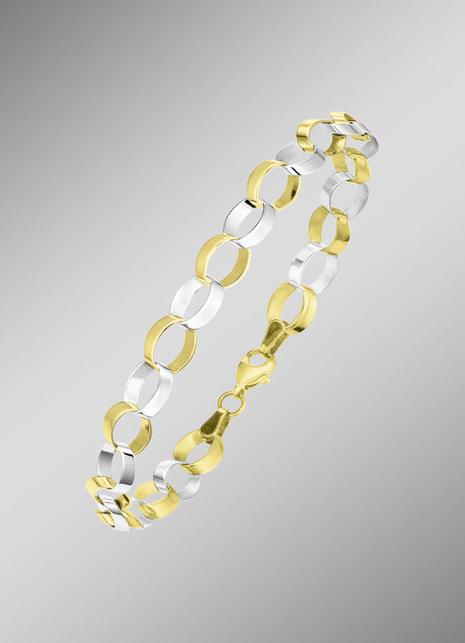 Schmuck & Uhren - Elegante und hochwertige Garnitur im Bicolor-Design, in Farbe , in Ausführung Armband, Länge 19 cm Ansicht 1