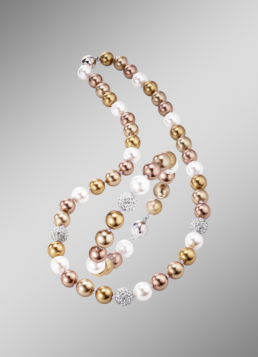 Damen-Modeschmuck - Wunderschön schimmerndes, 2-teiliges Schmuck-Set, in Farbe WEISS Ansicht 15