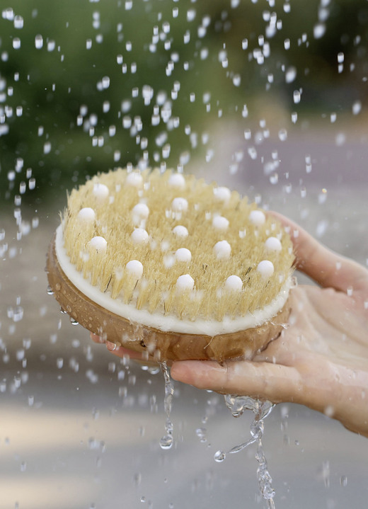 Massage - Massagebürste aus Wildschweinborsten  Ansicht 4 Massage - Massagebürste aus Wildschweinborsten , in Farbe NATUR Ansicht 4