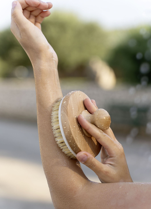 Massage - Massagebürste aus Wildschweinborsten  Ansicht 3 Massage - Massagebürste aus Wildschweinborsten , in Farbe NATUR Ansicht 3