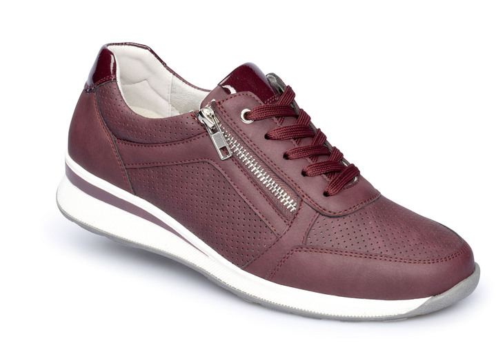 Komfortschuhe - Komfort-Sneaker mit zusätzlicher Einlegesohle aus Kunstfell , in Größe 036 bis 042, in Farbe PFLAUME Ansicht 2