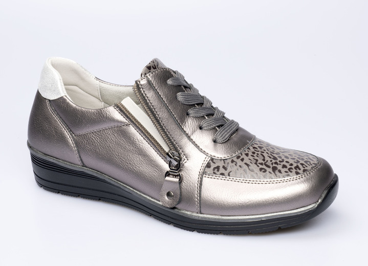 Komfortschuhe - Komfort-Sneaker in Leder-Optik, in Größe 036 bis 042, in Farbe ZINN Ansicht 2