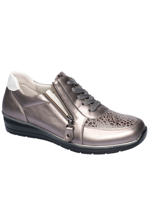Komfortschuhe - Komfort-Sneaker in Leder-Optik, in Größe 036 bis 042, in Farbe ZINN Ansicht 1
