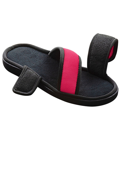 Komfortschuhe - Relax-Cross Slipper für drinnen und draußen, in Größe 001 bis 004, in Farbe SCHWARZ-PINK Ansicht 2