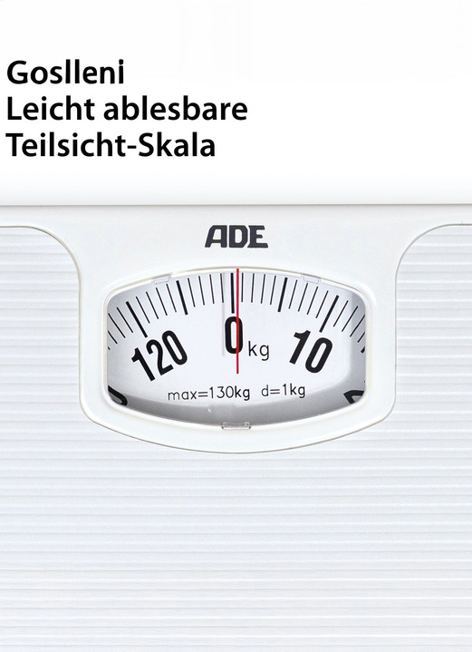 Personenwaagen - Mechanische Personenwaage im nostalgischen Design, in Farbe WEISS Ansicht 2