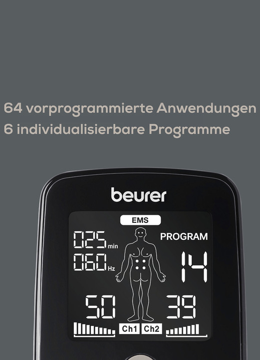 Schmerztherapie - TENS/EMS Kombigerät Relief +, in Farbe GRAU Ansicht 3