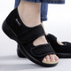 Halbschuhe - Klett-Sandale für Damen und Herren – Farbe SCHWARZ – Ansicht 2 Halbschuhe - Klett-Sandale für Damen und Herren, in Größe 036 bis 046, in Farbe BLAU, in Ausführung Klett-Sandale mit 1 Klettverschluss – Farbe SCHWARZ – Ansicht 2