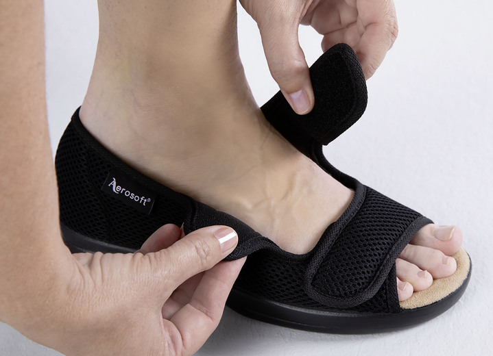 Halbschuhe - Klett-Sandale für Damen und Herren, in Größe 036 bis 046, in Farbe BLAU, in Ausführung Klett-Sandale mit 1 Klettverschluss Ansicht 5