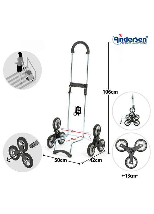 Einkaufstrolleys - Leichter und robuster Einkaufsroller von Andersen, in Farbe ROT, in Ausführung Einkaufsroller Ansicht 6