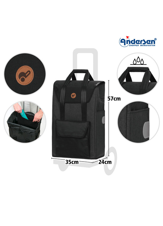 Einkaufstrolleys - Andersen Einkaufsroller mit Sitzmöglichkeit, in Farbe GRAU Ansicht 7