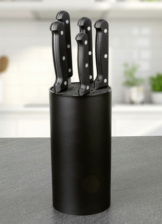 Messerblock, 6-teilig, mit 5 Messern