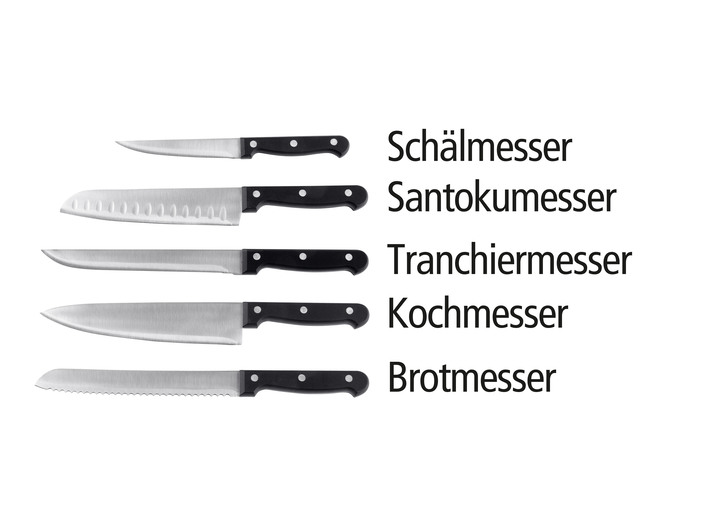 Messer & Schneidgeräte - Messerblock, 6-teilig, mit 5 Messern, in Farbe SCHWARZ Ansicht 2