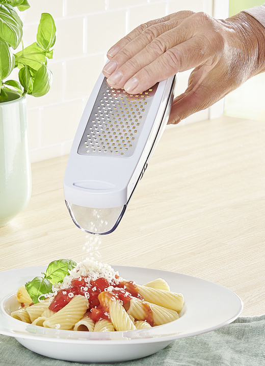 Haushaltshelfer - Duo-Reiben Set fürs Reiben und Servieren, in Farbe WEISS Ansicht 1