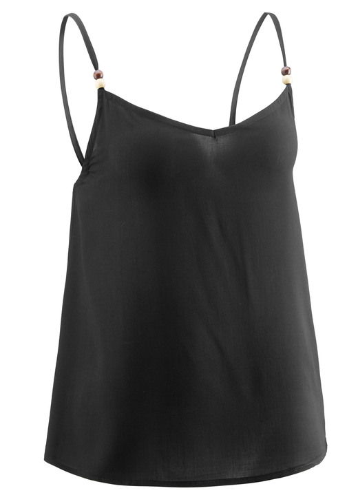 Strandmode - Laurina Top mit Spaghettiträgern Ansicht 5 Strandmode - Laurina Top mit Spaghettiträgern, in Größe 034 bis 054, in Farbe SCHWARZ Ansicht 5