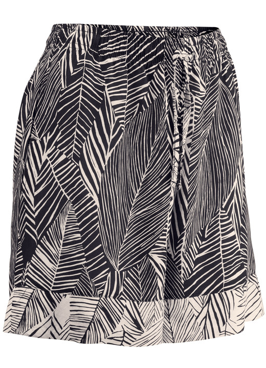 Strandmode - Laurina Shorts aus Viskose, in Größe 034 bis 054, in Farbe SCHWARZ-ECRU Ansicht 5