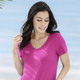 Strandmode - Laurina Shirt mit V-Ausschnitt, in Größe 036 bis 054, in Farbe ROYALBLAU – Farbe PINK – Ansicht 1