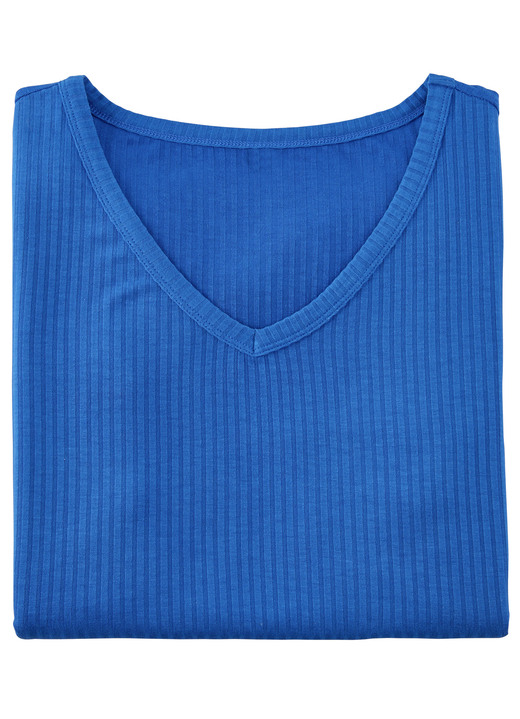 Strandmode - Laurina Shirt mit V-Ausschnitt, in Größe 036 bis 054, in Farbe ROYALBLAU Ansicht 2