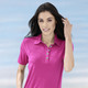 Strandmode - Laurina Poloshirt mit Knopfleiste – Farbe PINK – Ansicht 1 Strandmode - Laurina Poloshirt mit Knopfleiste, in Größe 036 bis 054, in Farbe PETROL – Farbe PINK – Ansicht 1