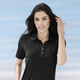 Strandmode - Laurina Poloshirt mit Knopfleiste, in Größe 036 bis 054, in Farbe SCHWARZ – Farbe SCHWARZ – Ansicht 1
