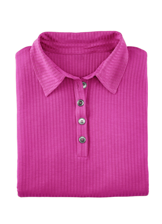 Strandmode - Laurina Poloshirt mit Knopfleiste, in Größe 036 bis 054, in Farbe SCHWARZ Ansicht 9