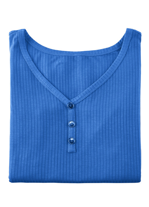 Strandmode - Laurina Trägershirt mit Zierknopfleiste, in Größe 036 bis 054, in Farbe ROYALBLAU Ansicht 2