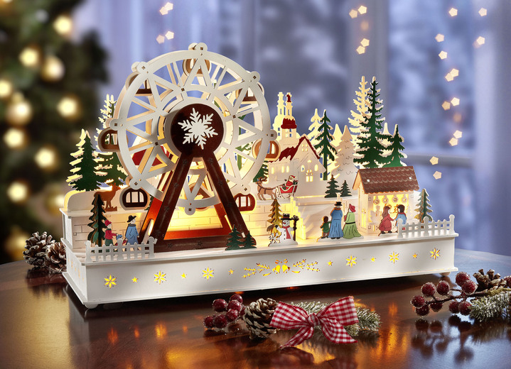 Weihnachtliche Dekorationen - Beleuchteter Schwibbogen aus Holz Ansicht 2 Weihnachtliche Dekorationen - Beleuchteter Schwibbogen aus Holz, in Farbe NATUR-BRAUN-GRÜN Ansicht 2