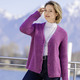 Jacken, Westen & Sets - Strickjacke in superflauschigem Grobstrick, in Größe L(44/46) bis XXL(52/54), in Farbe BEERE MELIERT – Farbe BEERE MELIERT – Ansicht 1