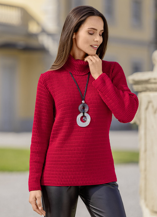Pullover - Pullover mit Struktur Pullover - Pullover mit Struktur, in Größe 036 bis 052, in Farbe ROT