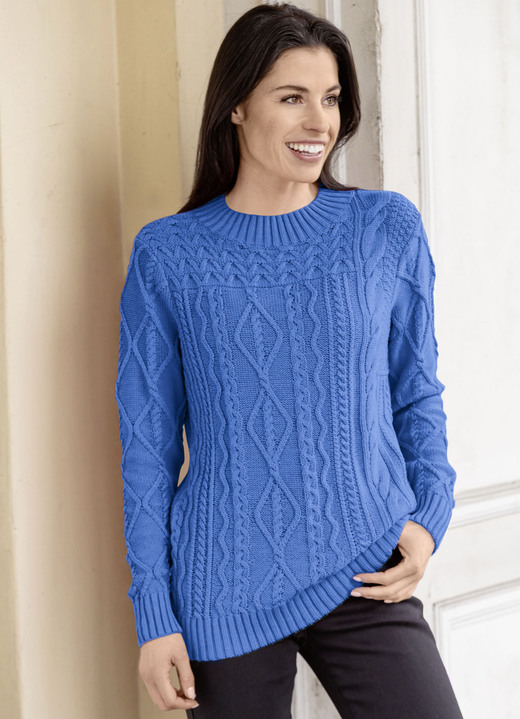 Pullover - Pullover mit nachhaltig recycelter Baumwolle, in Größe 036 bis 052, in Farbe ROYALBLAU Ansicht 1