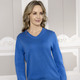 Pullover - Pima-Pullover in Feinstrick – Farbe MITTELBLAU Pullover - Pima-Pullover in Feinstrick, in Größe 036 bis 052, in Farbe ECRU