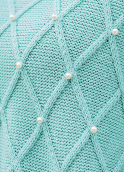 Pullover - Pullover mit Perlenzier, in Größe L(44/46) bis XXL(52/54), in Farbe PETROL Ansicht 3