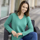 Pullover - Pullover mit Strukturstreifen, in Größe 036 bis 052, in Farbe BEIGE-SAND – Farbe OPAL-JADEGRÜN – Ansicht 3