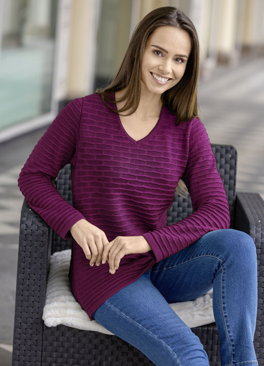 Pullover - Pullover mit Strukturstreifen, in Größe 036 bis 052, in Farbe BEIGE-SAND Ansicht 5