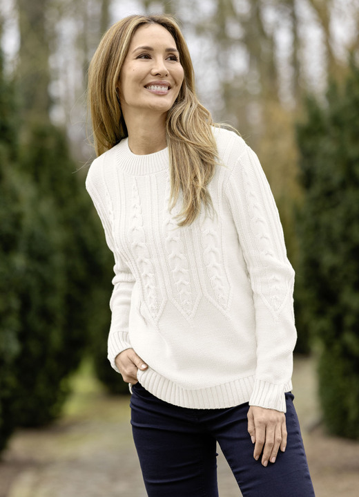 Pullover - Pullover in Mustermix Pullover - Pullover in Mustermix, in Größe 036 bis 052, in Farbe WOLLWEISS