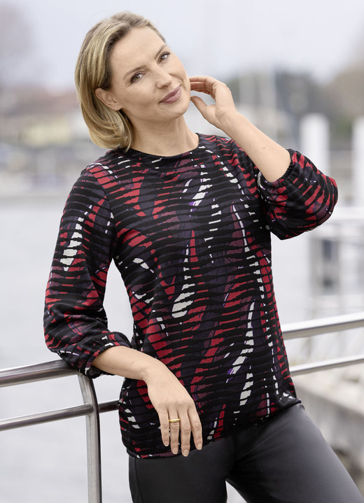 Shirts - Shirt mit Alloverdruck Shirts - Shirt mit Alloverdruck, in Größe 038 bis 054, in Farbe SCHWARZ-ROT-ECRU