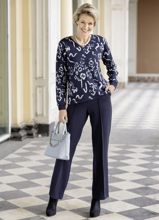 Hosen - Hose in modischer Weite, in Größe 019 bis 054, in Farbe MARINE Ansicht 4