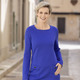 Shirts - Sweatshirt mit Karreéausschnitt, in Größe 040 bis 056, in Farbe ROYALBLAU – Farbe ROYALBLAU – Ansicht 2