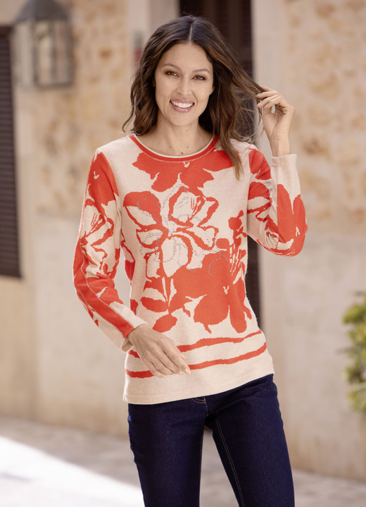 Shirts - Shirt mit Flatlocknähten in 2 Farben Ansicht 2 Shirts - Shirt mit Flatlocknähten in 2 Farben, in Größe 036 bis 052, in Farbe GRÜN-BEIGE Ansicht 2